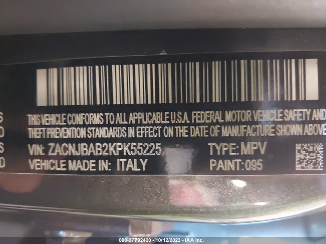2019 JEEP RENEGADE SPORT 4X4 VIN: ZACNJBAB2KPK55225