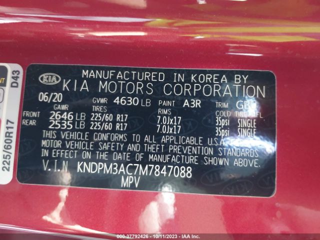 KNDPM3AC7M7847088 KIA Sportage Lx