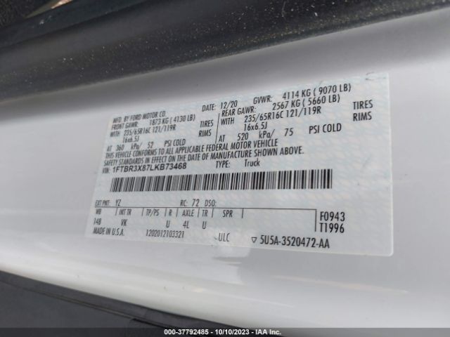 1FTBR3X87LKB73468 Ford TRANSIT CARGO VAN