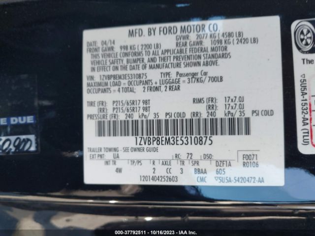 1ZVBP8EM3E5310875 Ford Mustang V6