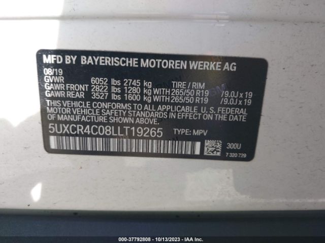 5UXCR4C08LLT19265 BMW X5 Sdrive40i
