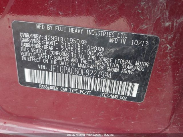 JF1GPAC60E8227994 Subaru Impreza Wagon 2.0i Premium