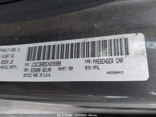 2012 CHRYSLER 200 TOURING VIN: 1C3CCBBB5CN239389