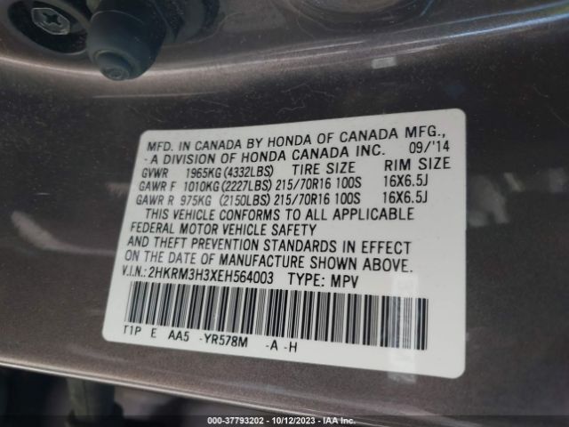 2HKRM3H3XEH564003 Honda CR-V LX