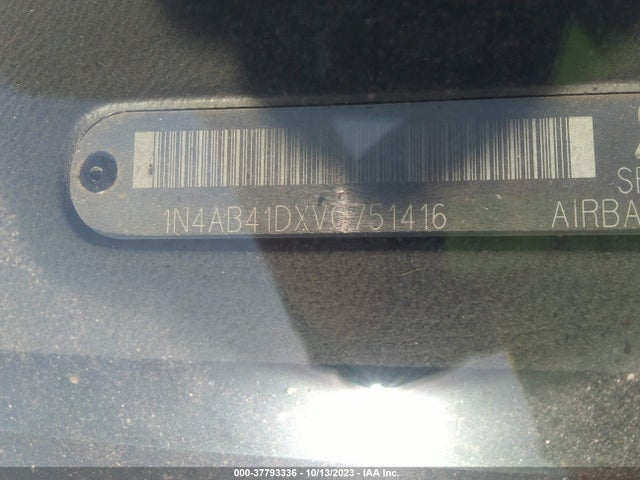 1997 NISSAN SENTRA VIN: 1N4AB41DXVC751416