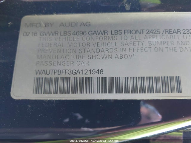 WAUTPBFF3GA121946 Audi A3 E-tron Premium Plus