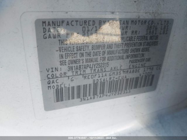 3N1AB7AP4JY252315 Nissan SENTRA SR