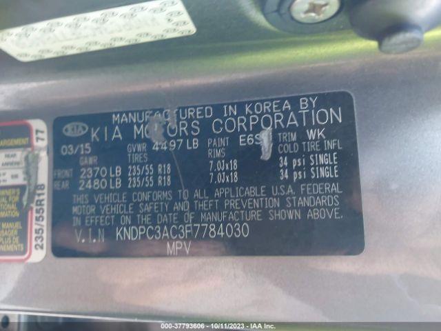 KNDPC3AC3F7784030 KIA Sportage Ex