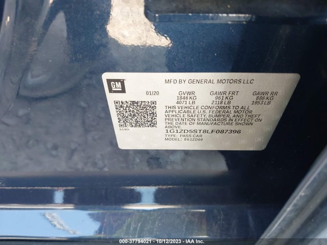 Chevrolet MALIBU LT 2020 1G1ZD5ST8LF087396 Image 9