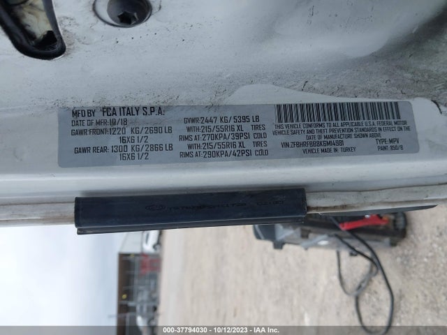 ZFBHRFBB8K6M14981 RAM Promaster City Tradesman Slt