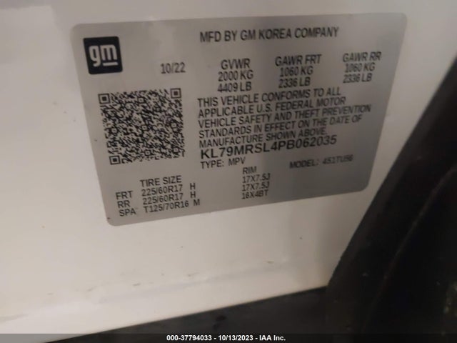 Chevrolet Trailblazer Lt 2023 KL79MRSL4PB062035 Image 9
