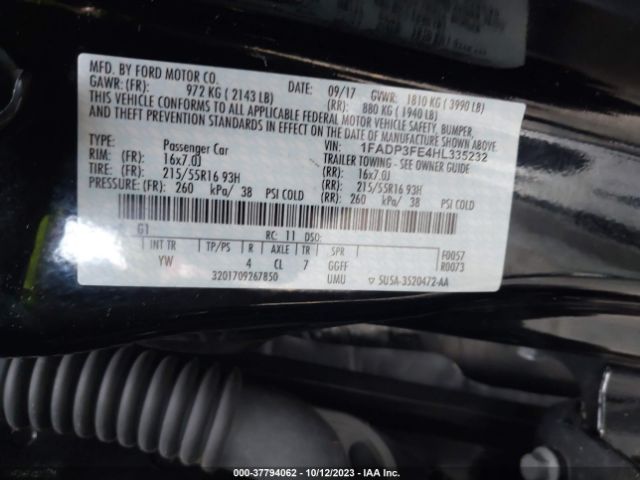 1FADP3FE4HL335232 Ford FOCUS SE