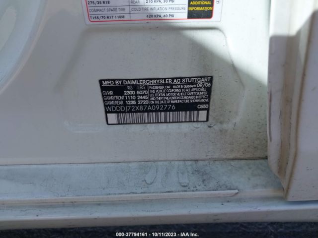 2007 MERCEDES-BENZ CLS-CLASS WDDDJ72X87A092776 Photo 8