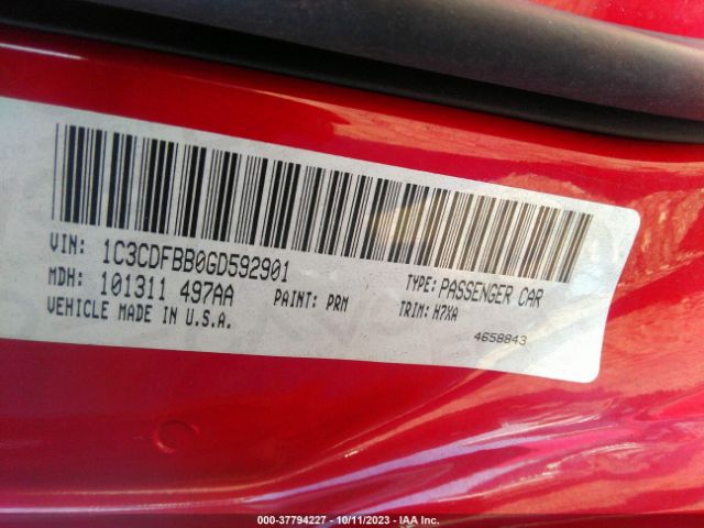 1C3CDFBB0GD592901 Dodge DART SXT