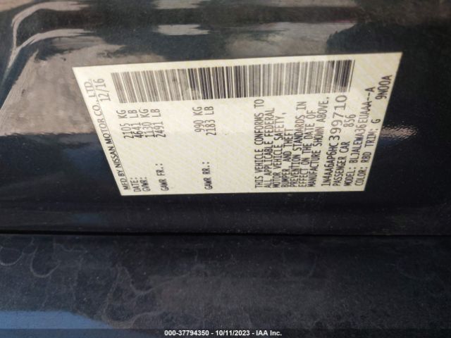 1N4AA6AP6HC399710 Nissan MAXIMA SL