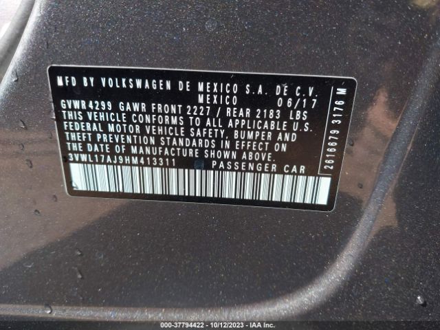 3VWL17AJ9HM413311 Volkswagen Jetta 1.8t Sel/1.8t Sel Premium