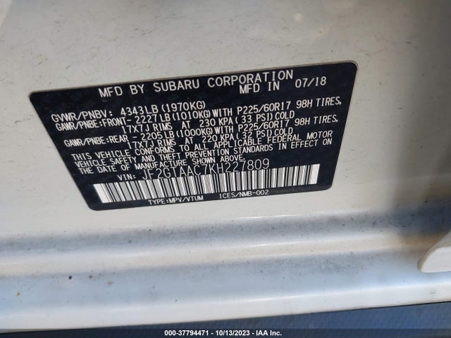 Subaru Crosstrek 2019 JF2GTAAC7KH227809 Image 9