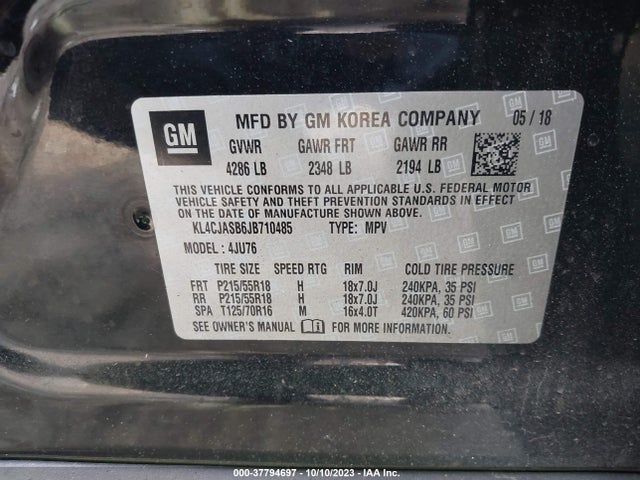 KL4CJASB6JB710485 Buick Encore Preferred
