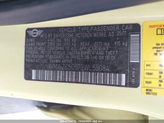 2011 MINI COOPER COUNTRYMAN WMWZC5C57BWL55084 Photo 8