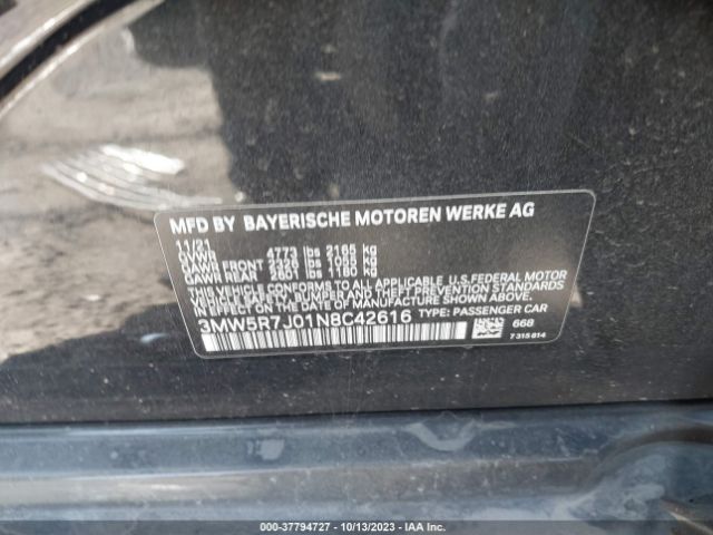 3MW5R7J01N8C42616 BMW 3 Series 330i Xdrive