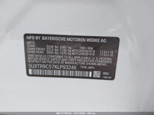 5UXTR9C57KLP93246 BMW X3 Xdrive30i