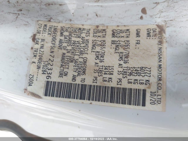 2020 NISSAN FRONTIER 1N6ED0CF5LN722336 Photo 8