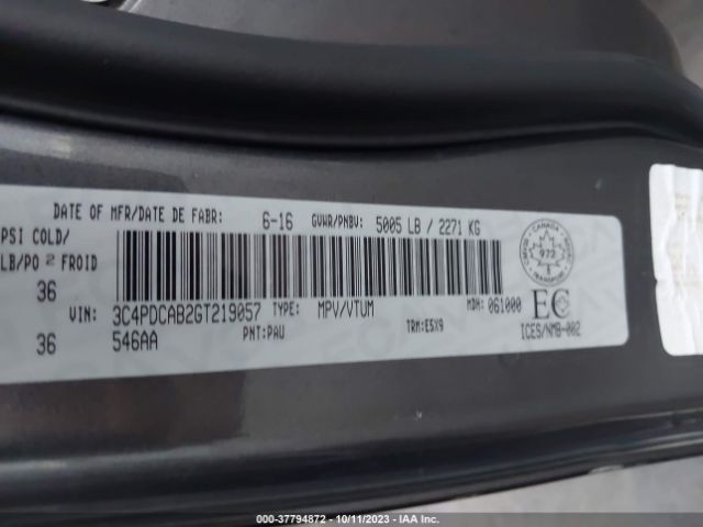 3C4PDCAB2GT219057 Dodge Journey Canada Value Pkg