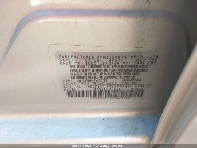 3N1AB7AP4FY309782 Nissan SENTRA S