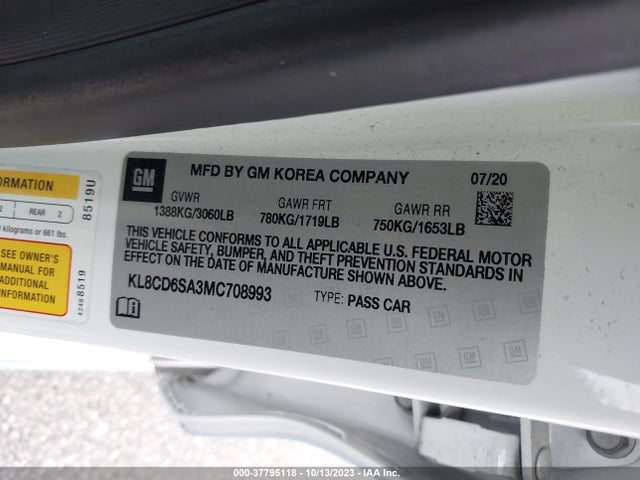 Chevrolet SPARK 1LT 2021 KL8CD6SA3MC708993 Image 9
