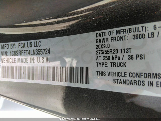 1C6SRFFT4LN355724 RAM 1500 Big Horn