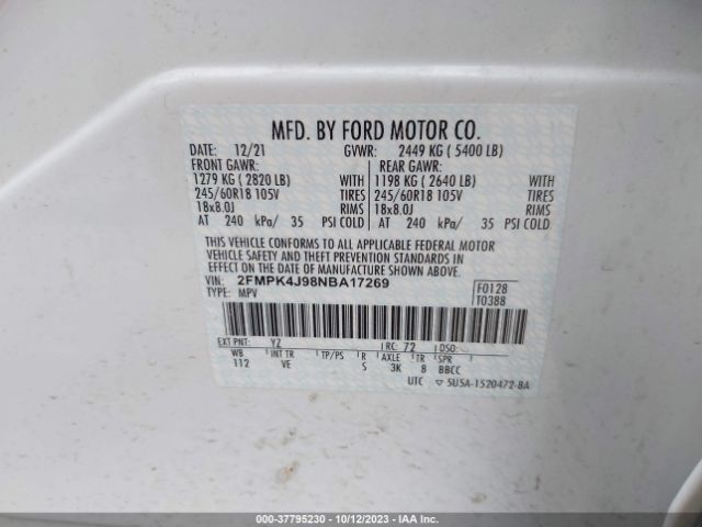 2FMPK4J98NBA17269 Ford Edge Sel/st-line
