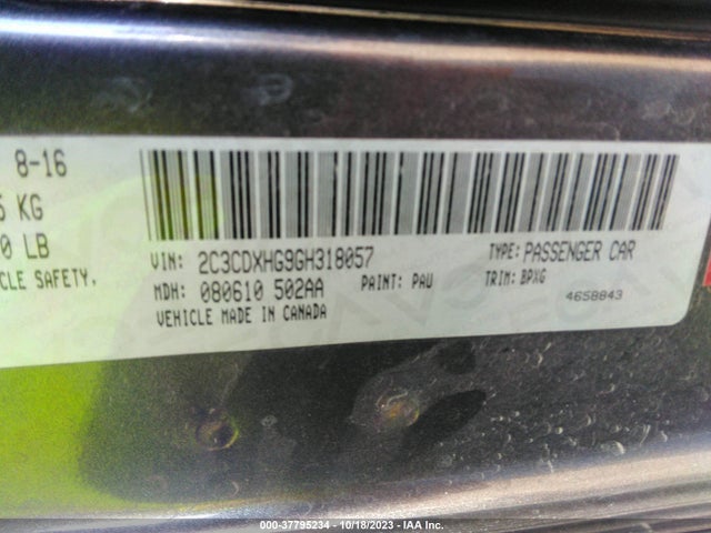 Dodge Charger Sxt 2016 2C3CDXHG9GH318057 Image 9