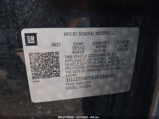 Chevrolet MALIBU LT 2018 1G1ZD5STXJF124669 Image 9