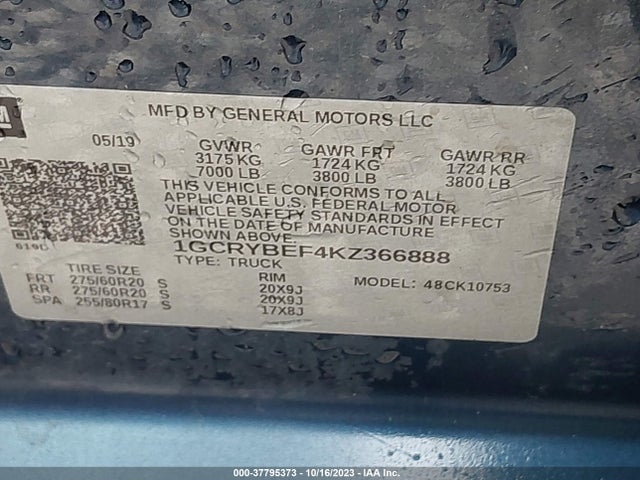 Chevrolet Silverado 1500 Custom 2019 1GCRYBEF4KZ366888 Image 9