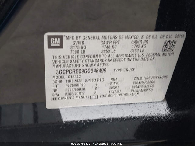 Chevrolet Silverado 1500 1lt 2016 3GCPCREC9GG346499 Image 9