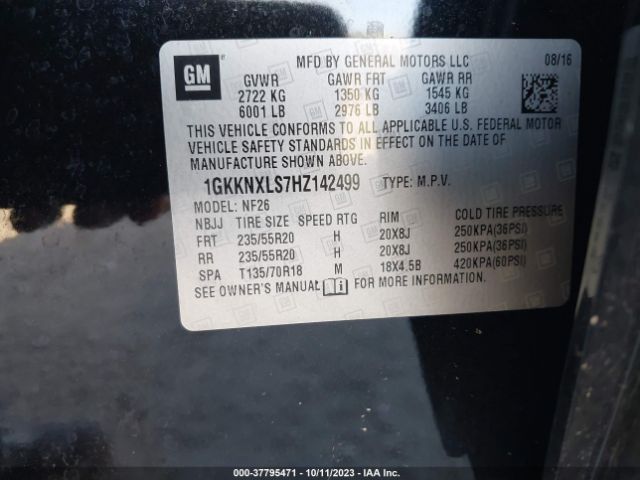 1GKKNXLS7HZ142499 GMC Acadia Denali