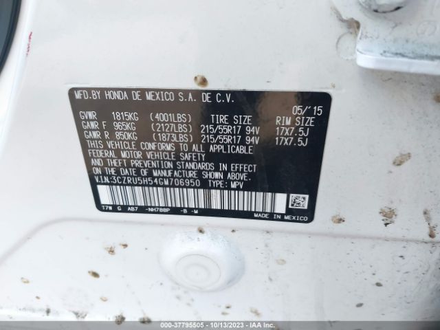 3CZRU5H54GM706950 Honda HR-V EX