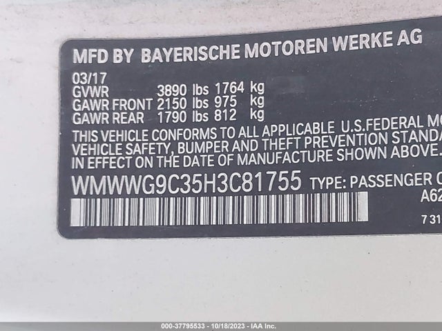 2017 MINI CONVERTIBLE WMWWG9C35H3C81755 Photo 8