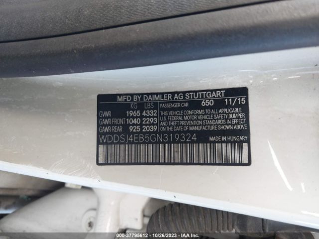 WDDSJ4EB5GN319324 Mercedes-Benz Cla Cla 250