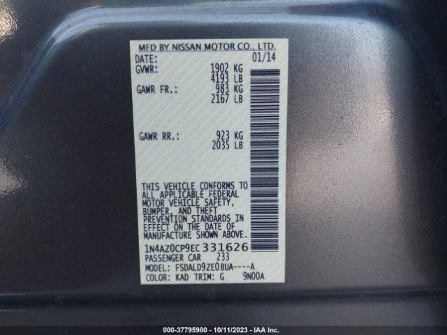 1N4AZ0CP9EC331626 Nissan LEAF SV