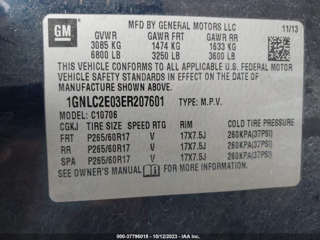 Chevrolet Tahoe Commercial 2014 1GNLC2E03ER207601 Image 9