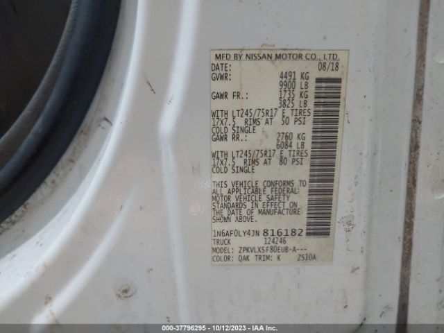 1N6AF0LY4JN816182 Nissan Nv Cargo Sv