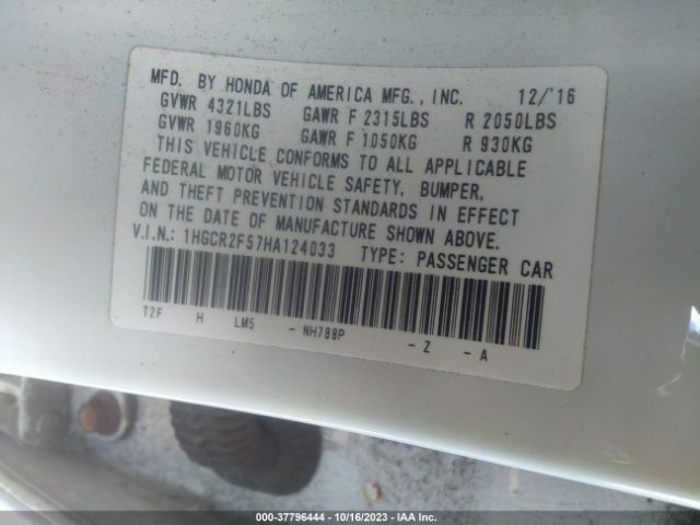1HGCR2F57HA124033 Honda Accord Sedan Sport