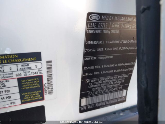 SALWR2VF3GA545115 Land Rover Range Rover Sport V6 Hse