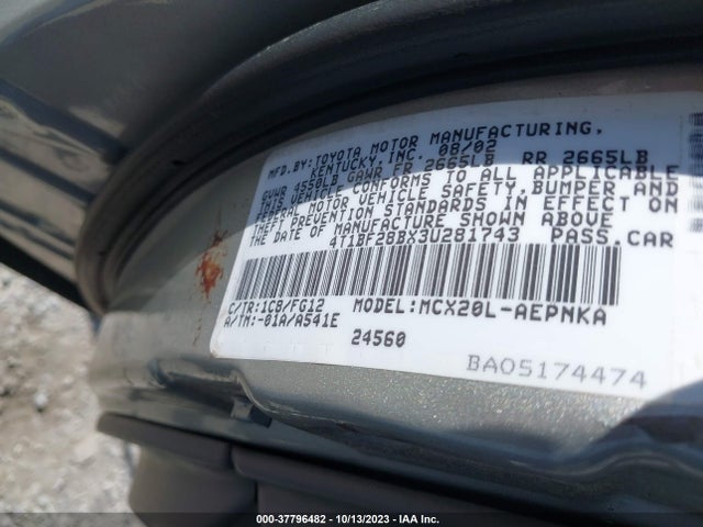 2003 TOYOTA AVALON 4T1BF28BX3U281743 Photo 8