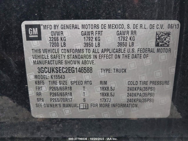 Chevrolet Silverado 1500 Ltz 2014 3GCUKSEC2EG146588 Image 9