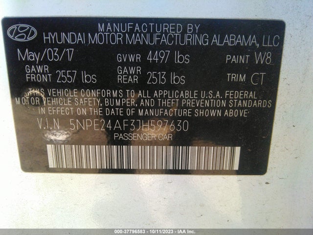 Hyundai SONATA SE 2018 5NPE24AF3JH597630 Image 9
