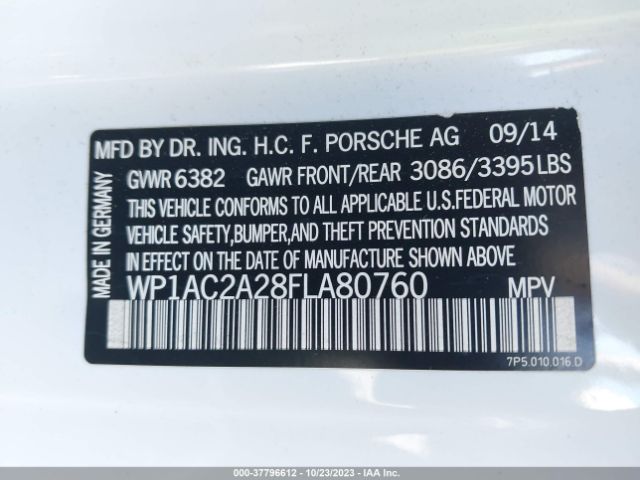 WP1AC2A28FLA80760 Porsche Cayenne