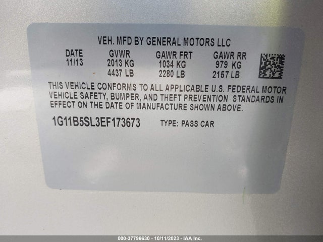 Chevrolet MALIBU LS 2014 1G11B5SL3EF173673 Image 9