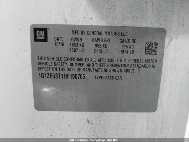 Chevrolet MALIBU LT 2017 1G1ZE5ST1HF158765 Image 9